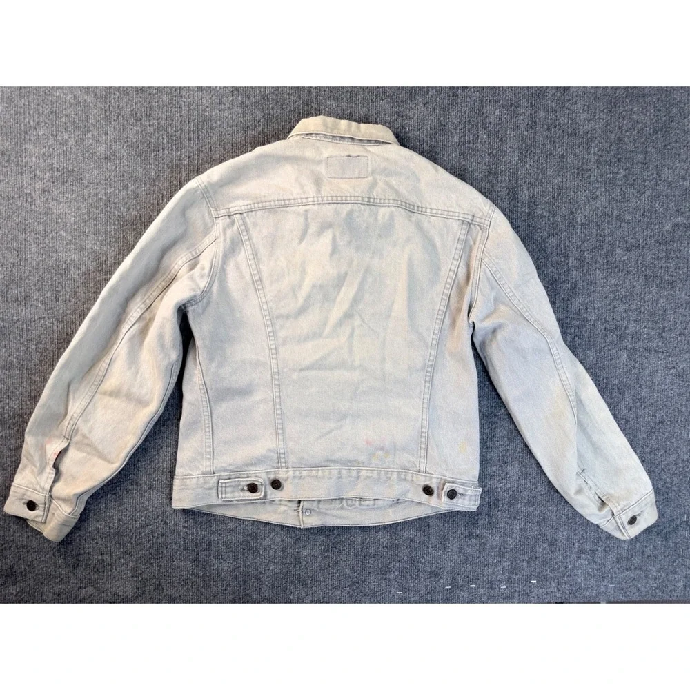 Vintage Levis 70506 0257 Denim Trucker Jacket 40 Grey Blue USA Made Workwear Men